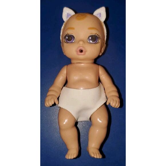 4 Inch Zapf Creations Baby Surprise Angel Bunny Ears Purple Eyes Diaper - Picture 3 of 8